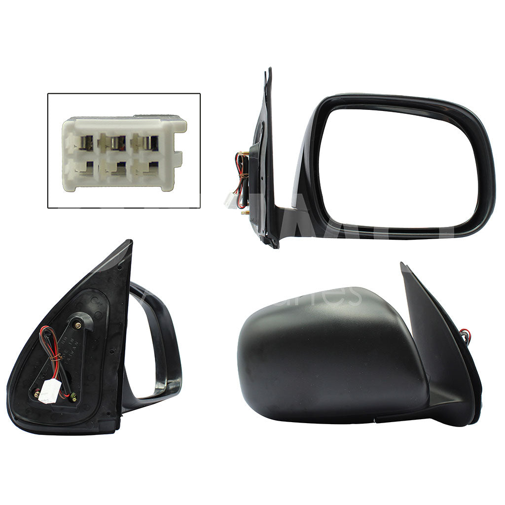 TOYOTA HILUX 2006 2007 2008 2009 2010 2011 ESPEJO DER ELECT NEGRO POROSO (3PINES)