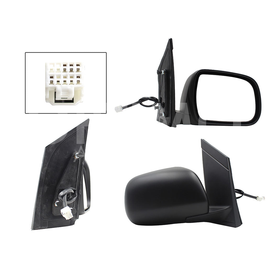 TOYOTA SIENNA 2004 2005 2006 2007 2008 2009 2010 ESPEJO DER ELECT NEGRO P/PINTAR C/DESEMPAÑANTE (5PINES)