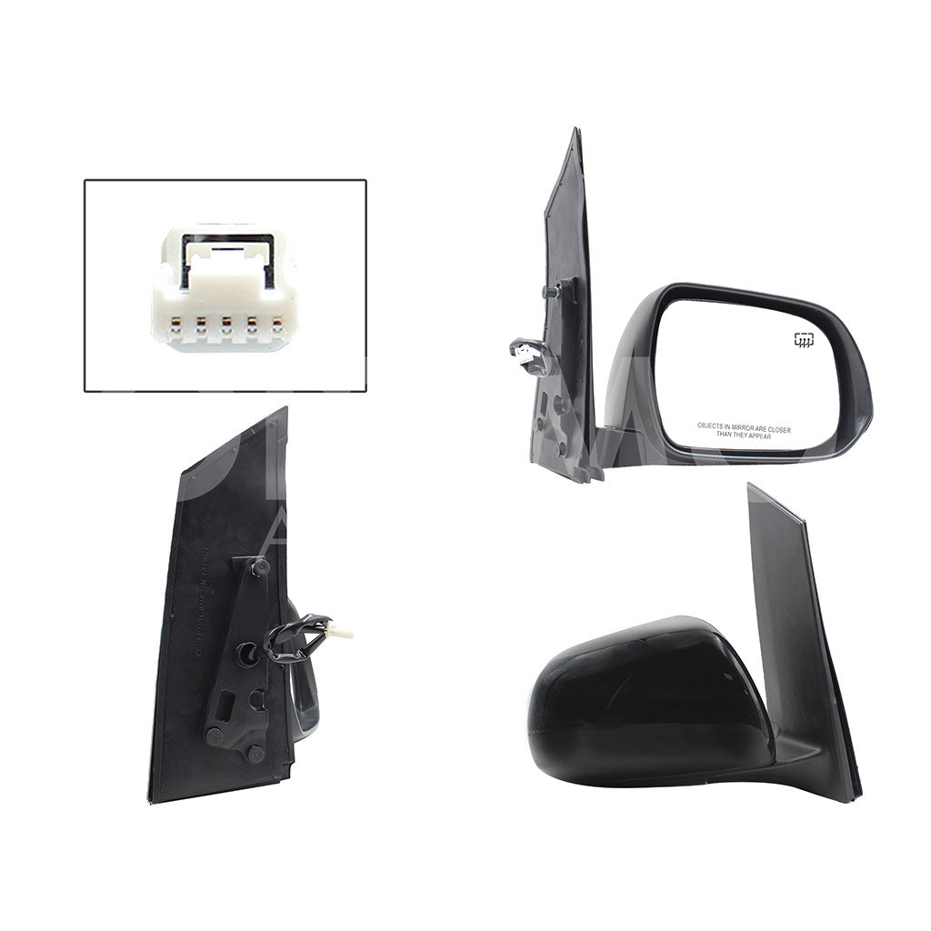 TOYOTA SIENNA 2011 2012 2013 2014 2015 ESPEJO DER ELECT NEGRO P/PINTAR C/DESEMPAÑANTE (5PINES)