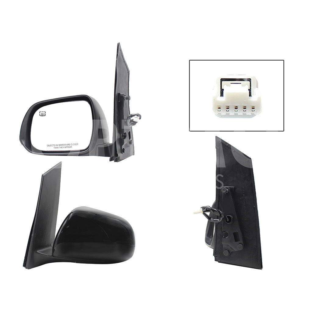 TOYOTA SIENNA 2011 2012 2013 2014 2015 ESPEJO IZQ ELECT NEGRO P/PINTAR C/DESEMPAÑANTE (5PINES)