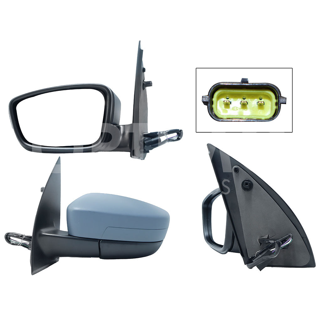 VOLKSWAGEN GOL 2008 2009 2010 2011 2012 ESPEJO IZQ ELECT GRIS P/PINTAR (3PINES)