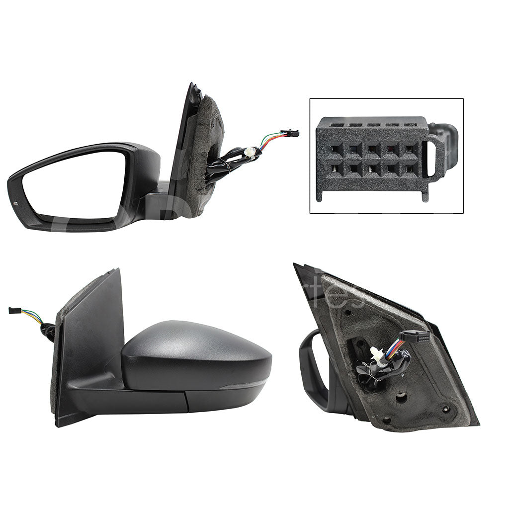 VOLKSWAGEN VENTO 2016 2017 2018 2019 2020 2021 2022 ESPEJO IZQ ELECT NEGRO POROSO C/LUZ DIRECCIONAL C/DESEMPAÑANTE (6PINES) (POLO 13-22)