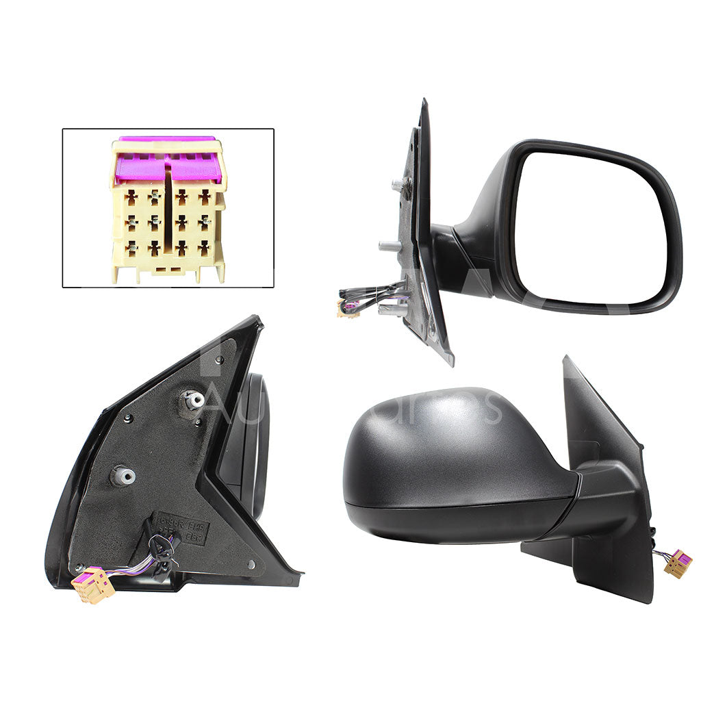 VOLKSWAGEN TRANSPORTER 2011 2012 2013 2014 2015 2016 2017 2018 2019 2020 2021 2022 ESPEJO DER ELECT NEGRO POROSO C/DESEMPAÑANTE (5PINES)