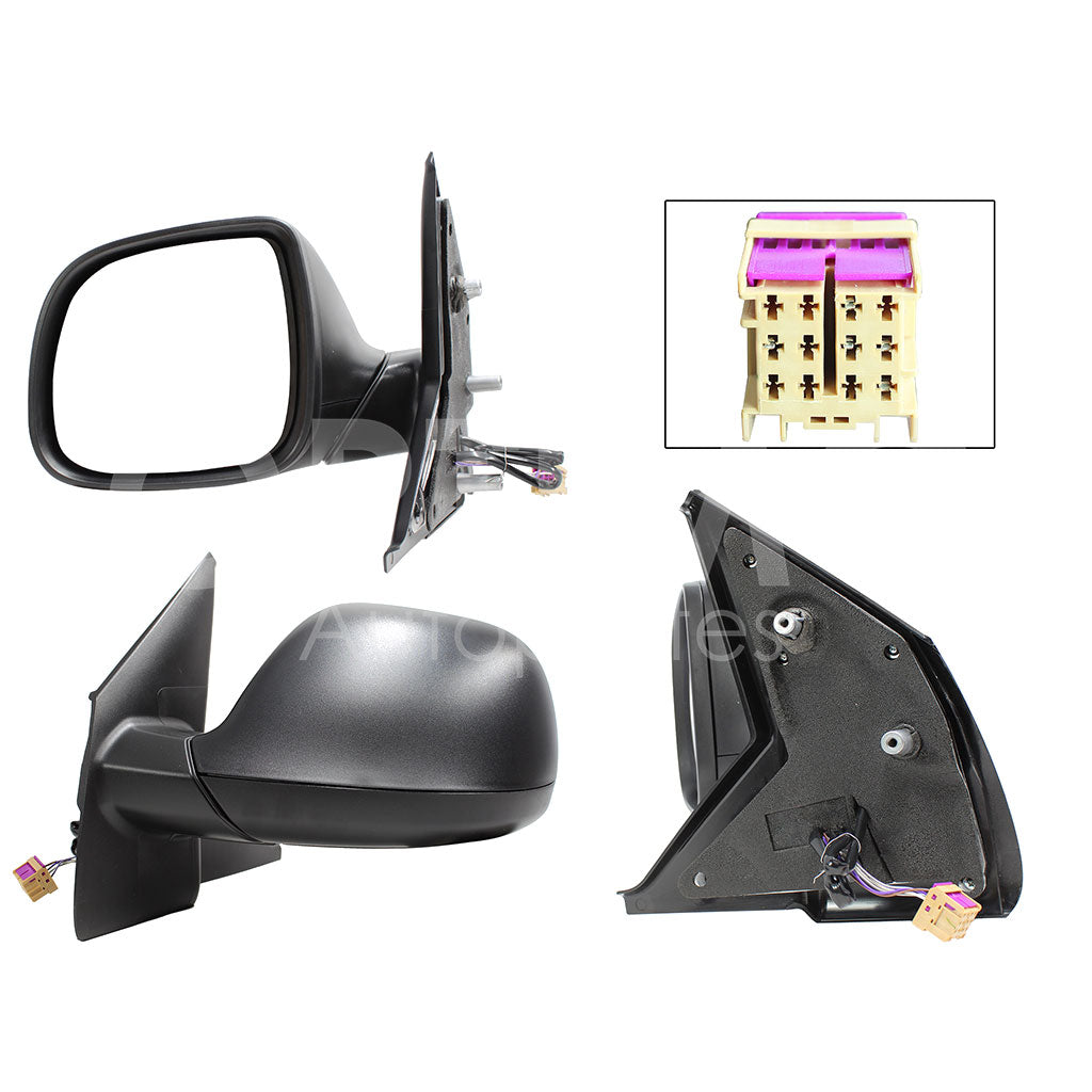 VOLKSWAGEN TRANSPORTER 2011 2012 2013 2014 2015 2016 2017 2018 2019 2020 2021 2022 ESPEJO IZQ ELECT NEGRO POROSO C/DESEMPAÑANTE (5PINES)