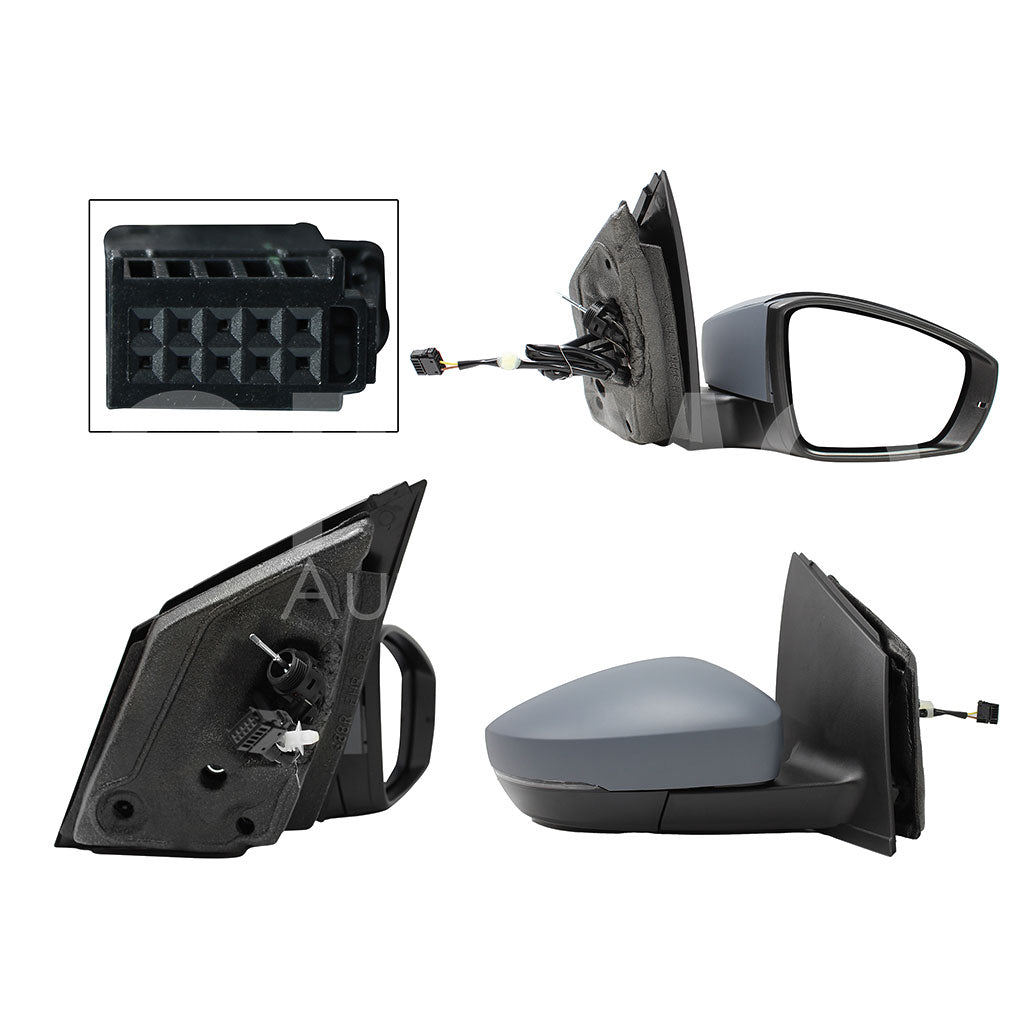 VOLKSWAGEN POLO 2013 2014 ESPEJO DER MANUAL GRIS P/PINTAR C/CONTROL C/LUZ DIRECCIONAL (2PINES)