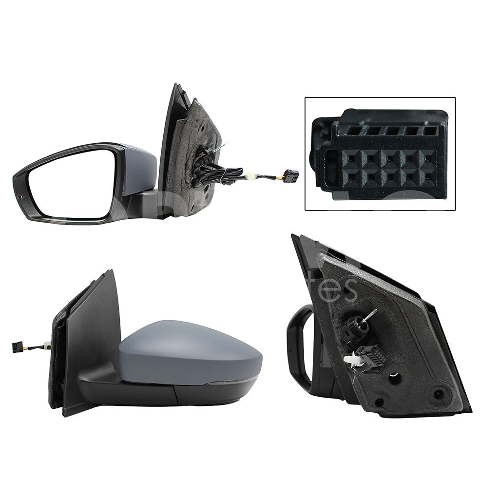 VOLKSWAGEN POLO 2013 2014 ESPEJO IZQ MANUAL GRIS P/PINTAR C/CONTROL C/LUZ DIRECCIONAL (2PINES)