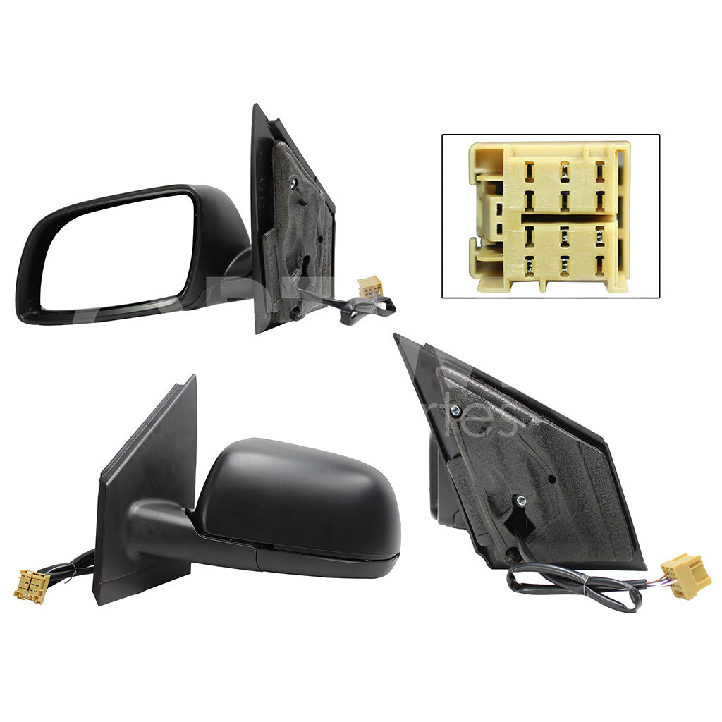 VOLKSWAGEN POLO 2003 2004 2005 2006 2007 ESPEJO IZQ ELECT NEGRO P/PINTAR (5PINES)