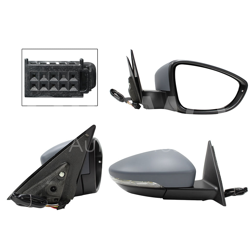 VOLKSWAGEN BEETLE 2012 2013 2014 2015 2016 ESPEJO DER ELECT GRIS P/PINTAR C/LUZ DIRECCIONAL C/DESEMPAÑANTE (6PINES)