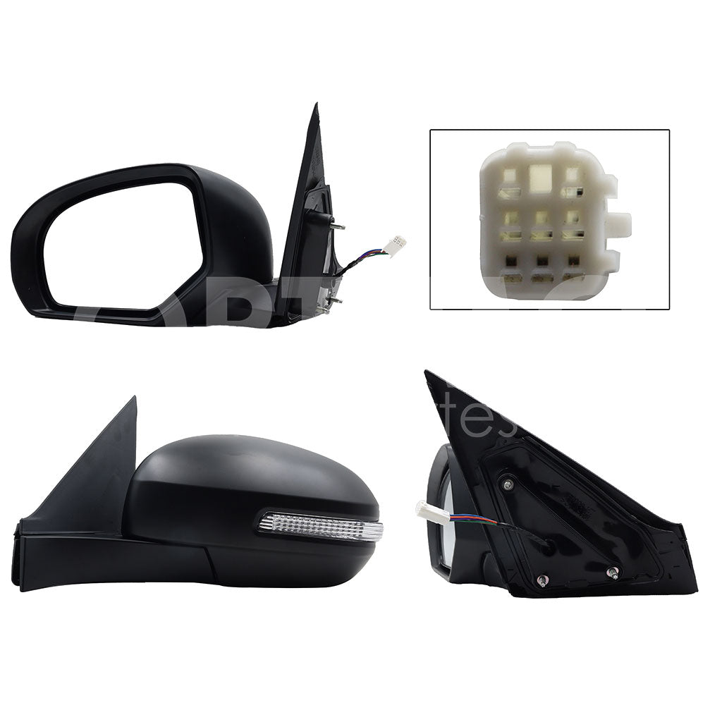 SUZUKI SWIFT 2012 2013 2014 2015 2016 2017 ESPEJO IZQ ELECT NEGRO P/PINTAR C/LUZ DIRECCIONAL (5PINES)