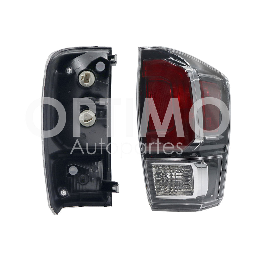 TOYOTA TACOMA 2019 2020 2021 2022 2023 CALAVERA DER S/ARNES C/SOQUET TRANSPARENTE FILOS NEGROS C/CROMO (ROJO/BLANCO)