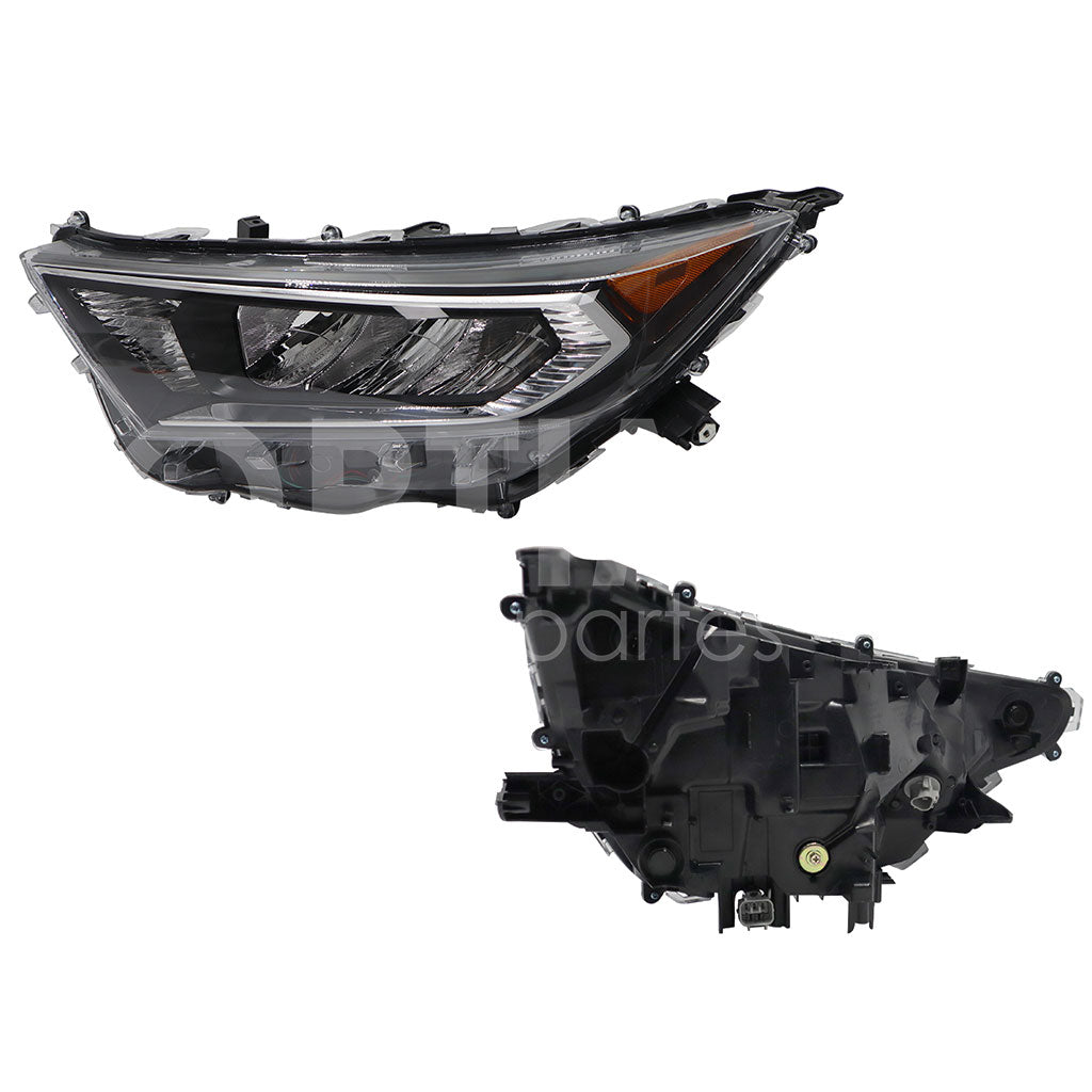 TOYOTA RAV-4 2021 FARO IZQ F/NEGRO C/LED C/FILO CROMO C/MICA AMBAR (VERSION LE-XLE-ADVENTURE)