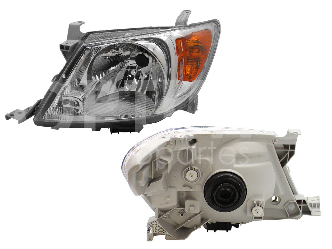 TOYOTA HILUX 2006 2007 2008 FARO IZQ F/CROMADO C/MICA AMBAR