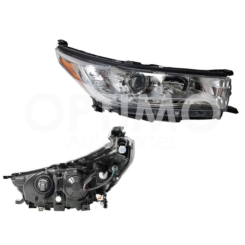 TOYOTA HIGHLANDER 2017 2018 2019 FARO DER F/CROMADO C/LUPA S/DRL C/MICA AMBAR (VERSION LE-XLE)