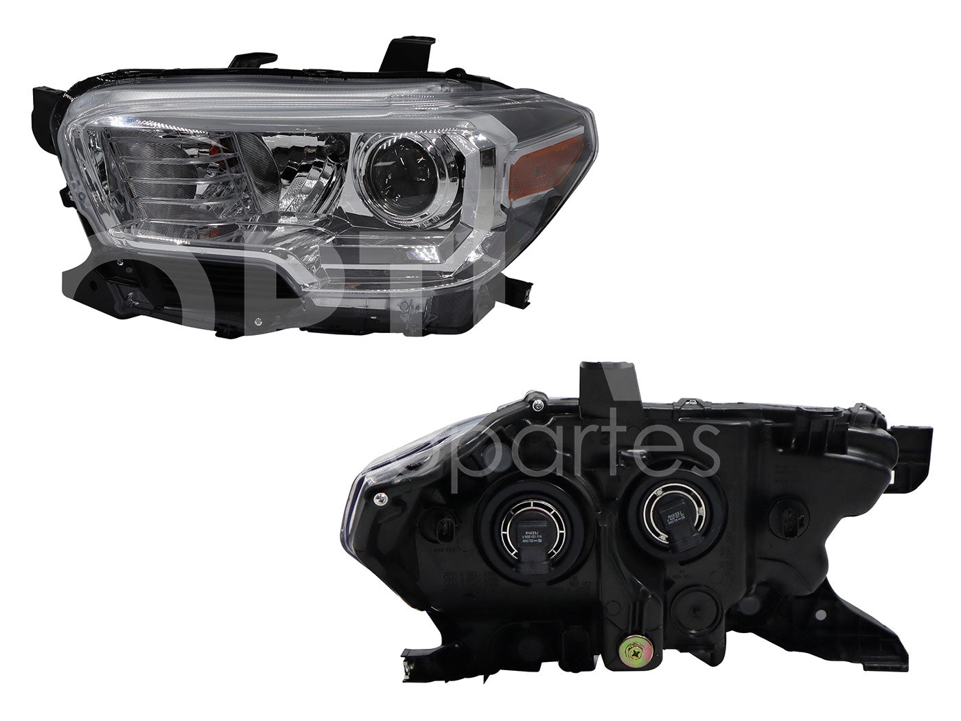 TOYOTA TACOMA 2019 2020 2021 2022 2023 FARO IZQ F/CROMADO C/LUPA C/FILO CROMO Y NEGRO C/MICA AMBAR