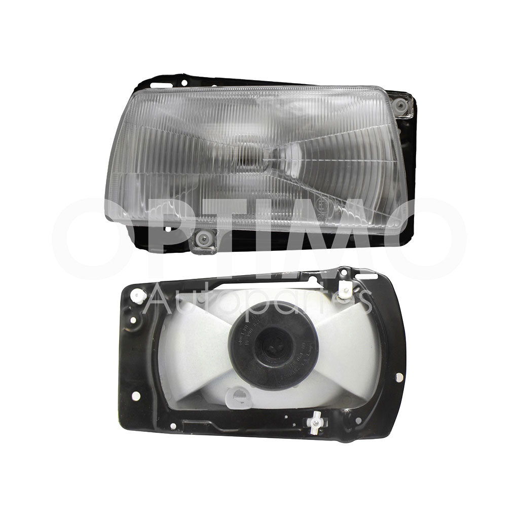 VOLKSWAGEN JETTA A2 1987 1988 1989 1990 1991 1992 FARO DER F/CROMADO C/BASE METAL VIDRIO RAYADO