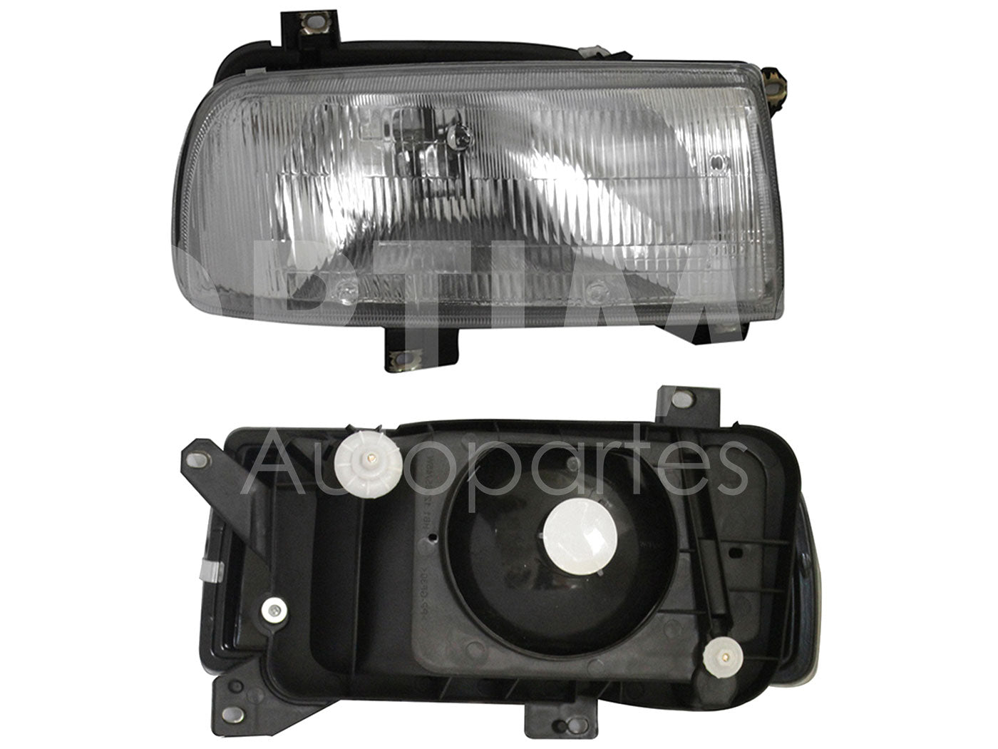 VOLKSWAGEN JETTA A3 1993 1994 1995 1996 1997 1998 FARO IZQ F/CROMADO C/BASE PLASTICO VIDRIO RAYADO