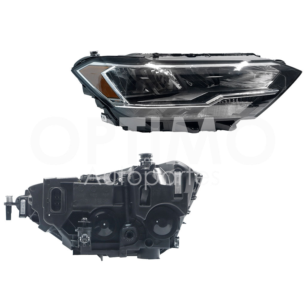 VOLKSWAGEN JETTA A7 2019 2020 2021 2022 2023 2024 FARO DER F/NEGRO C/LED C/MICA AMBAR (VERSION TRENDLINE-COMFORTLINE-R-LINE)