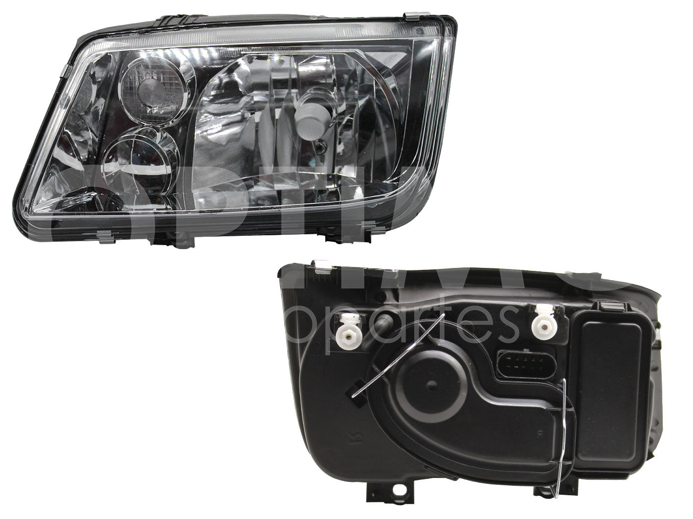 VOLKSWAGEN JETTA A4 1999 2000 2001 2002 2003 2004 2005 2006 2007 FARO IZQ F/CROMADO S/LUPA C/CUARTO BLANCO