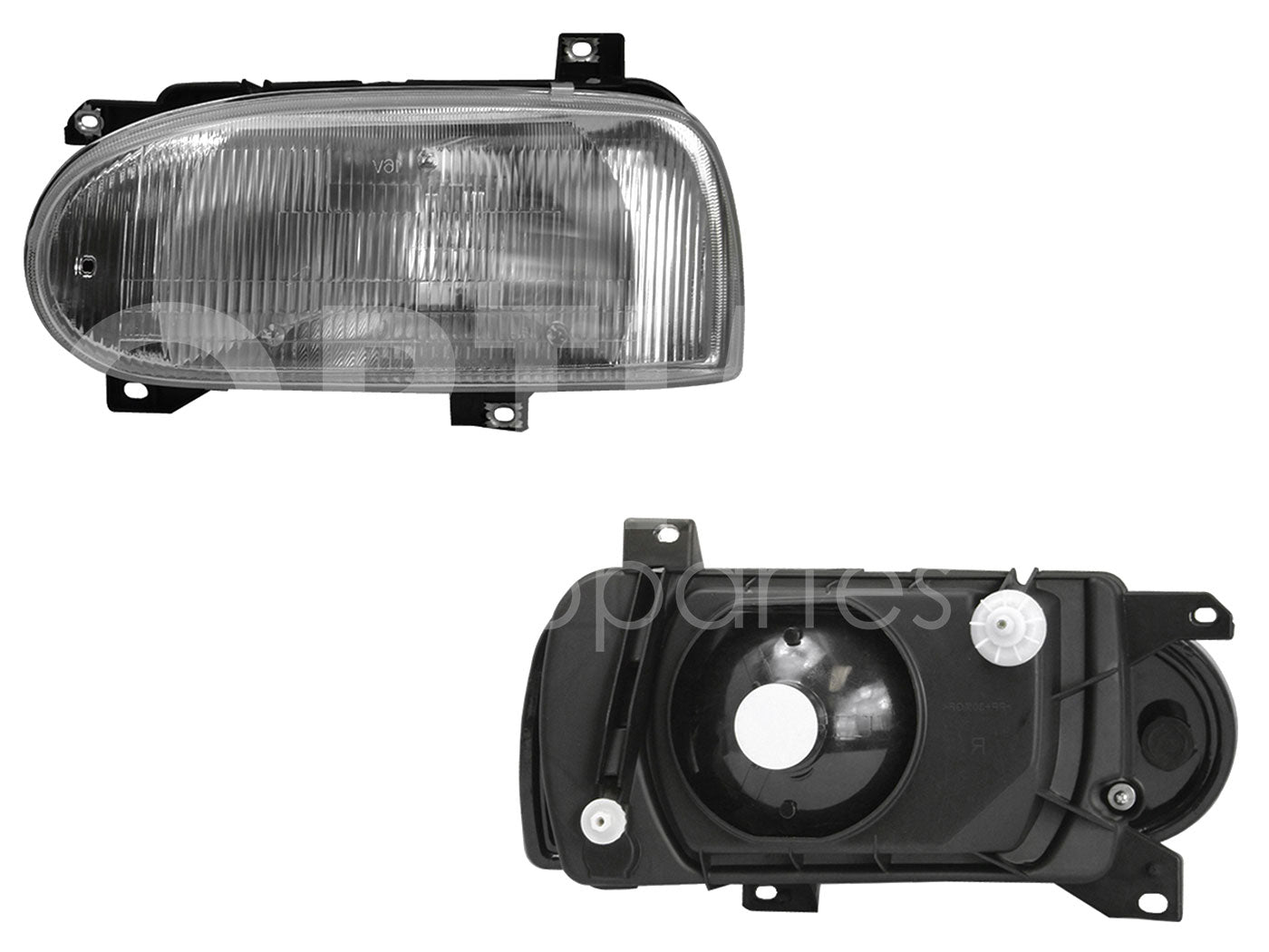 VOLKSWAGEN GOLF A3 1993 1994 1995 1996 1997 1998 FARO IZQ F/CROMADO C/BASE PLASTICO VIDRIO RAYADO