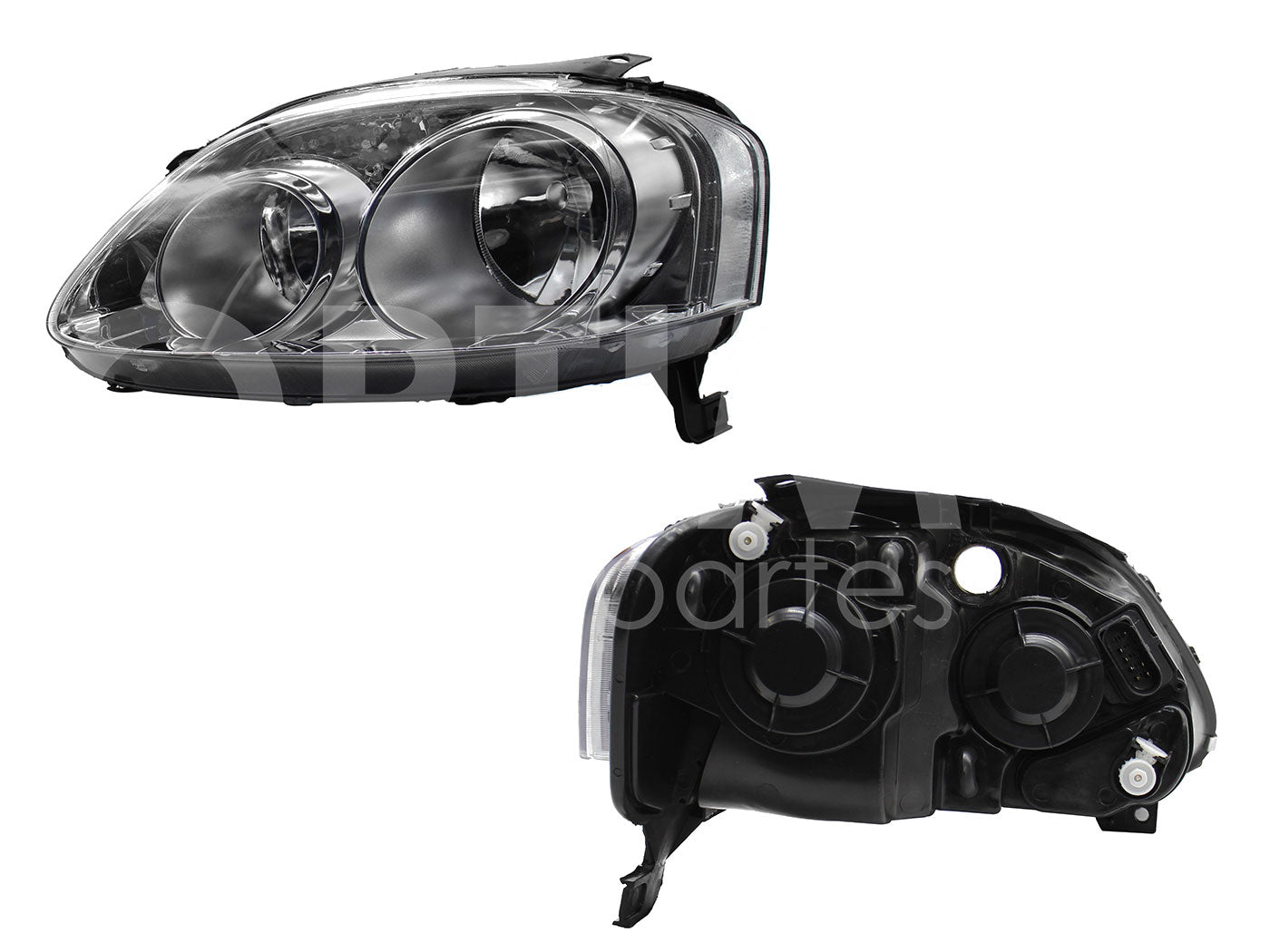 VOLKSWAGEN CROSSFOX 2007 2008 2009 FARO IZQ F/CROMADO DOBLE AS (SPORT VAN 08-09)