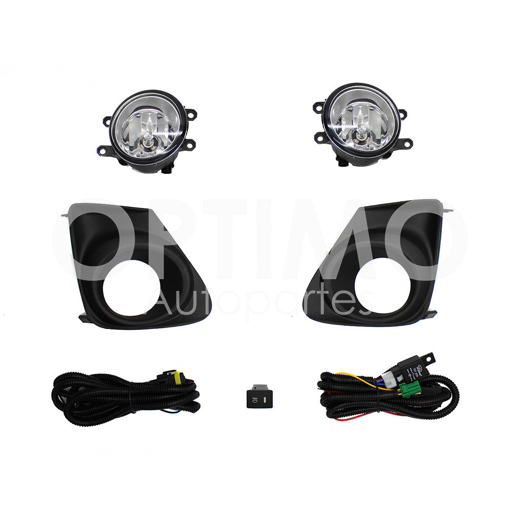 TOYOTA COROLLA 2011 2012 2013 KIT FARO AUX C/CABLES C/REJILLAS NEGRAS C/FOCOS