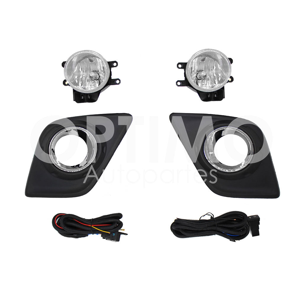 TOYOTA HILUX 2016 2017 2018 2019 2020 KIT FARO AUX C/CABLES C/REJILLAS ARILLO CROMO C/FOCOS (SENCILLA 21-22/LUJO)