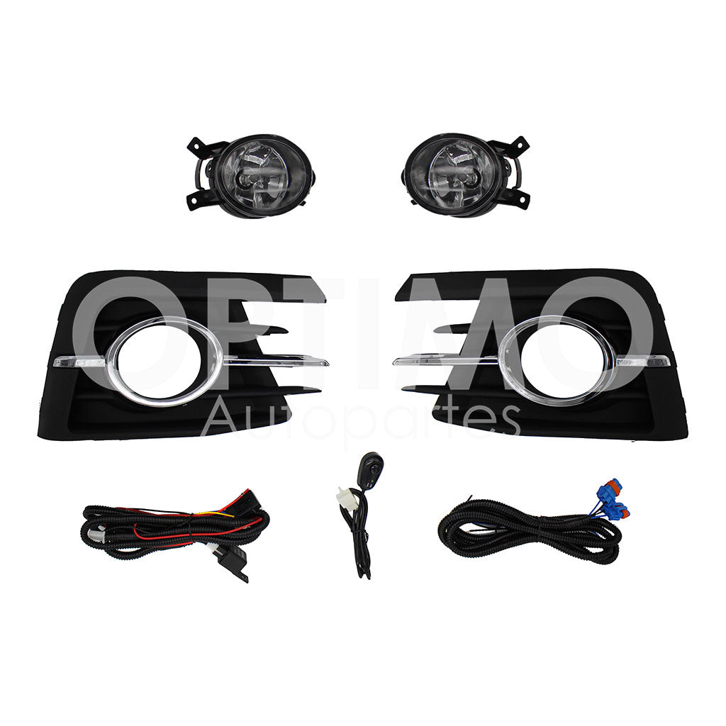 VOLKSWAGEN GOL 2017 2018 KIT FARO AUX C/CABLES C/REJILLAS ARILLO CROMO C/FOCOS (SEDAN/H-BACK)