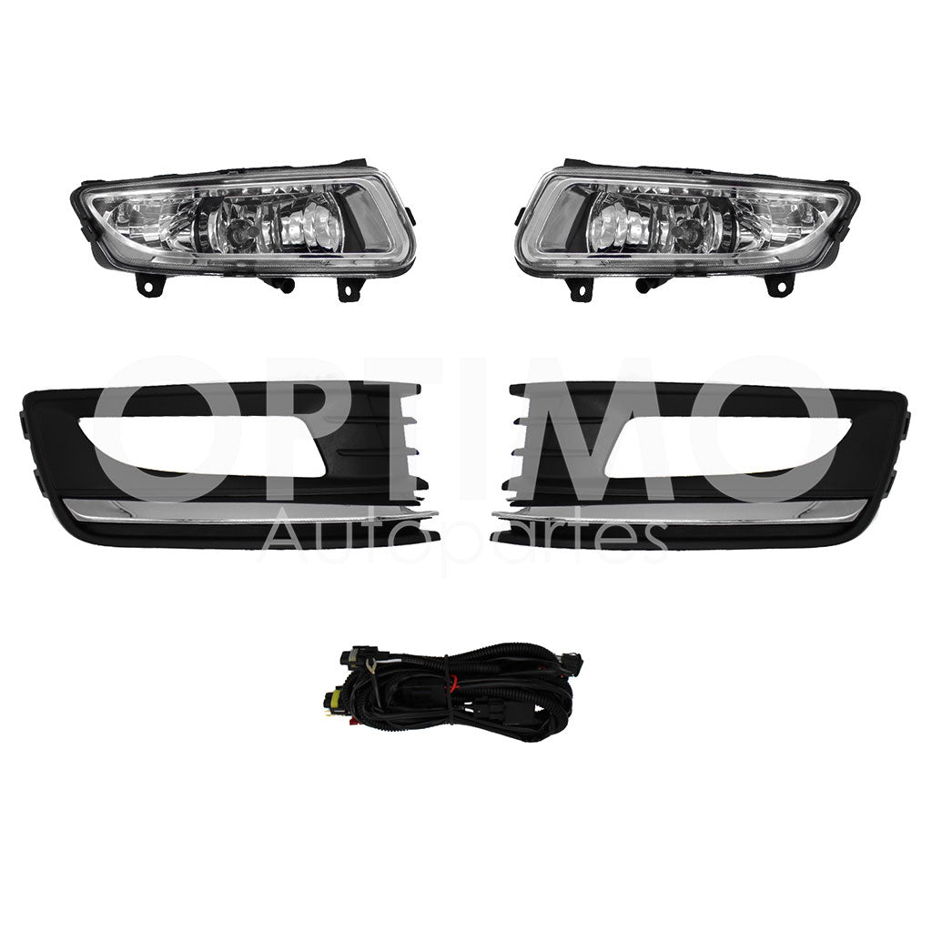 VOLKSWAGEN VENTO 2016 2017 2018 2019 KIT FARO AUX C/CABLES C/REJILLAS FILO CROMO C/FOCOS