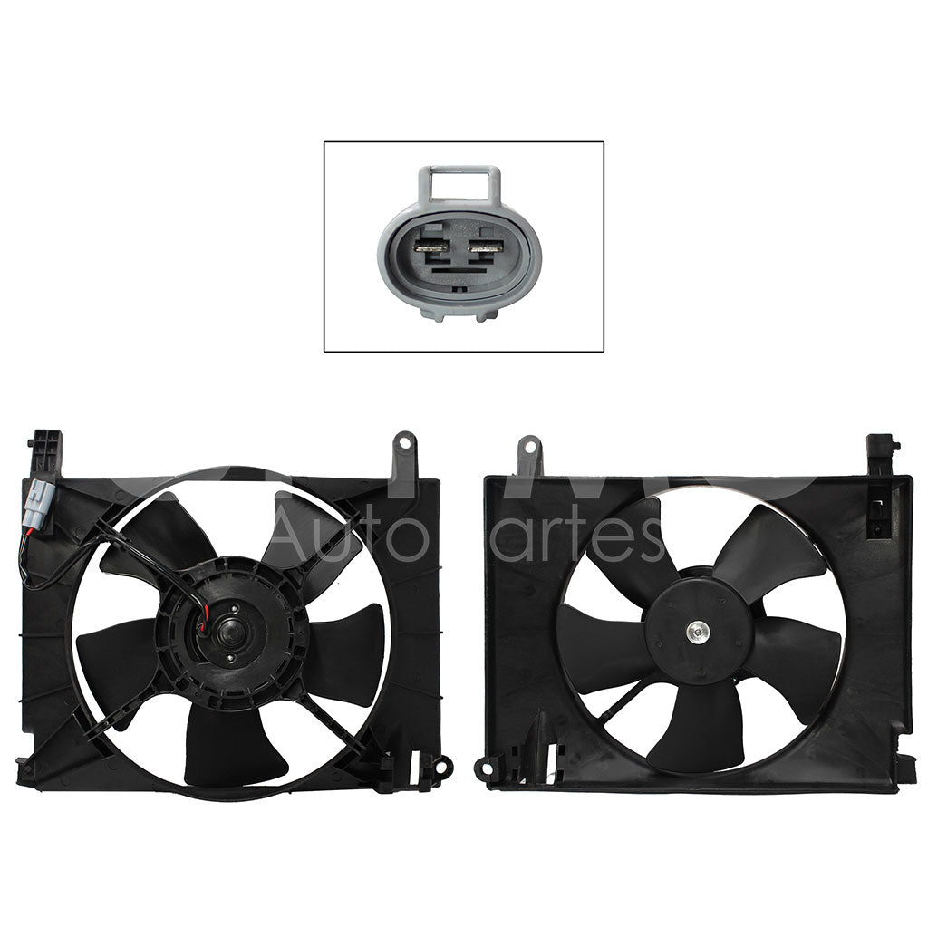 CHEVROLET AVEO 1.6L 2007 2008 2009 MOTOVENTILADOR COMPLETO P/RADIADOR C/TOLVA 2PINES S/RES (PT G3 06-09)