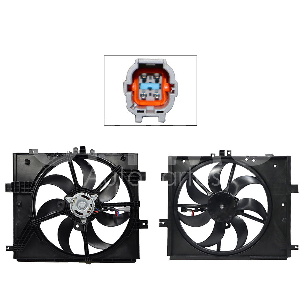 NISSAN VERSA 1.6L 2012 2013 2014 2015 2016 2017 2018 2019 MOTOVENTILADOR COMPLETO C/S AIRE C/TOLVA 4PINES S/RES 1CONECTOR (V-DRIVE 20-25/MARCH 11-25/NOTE)