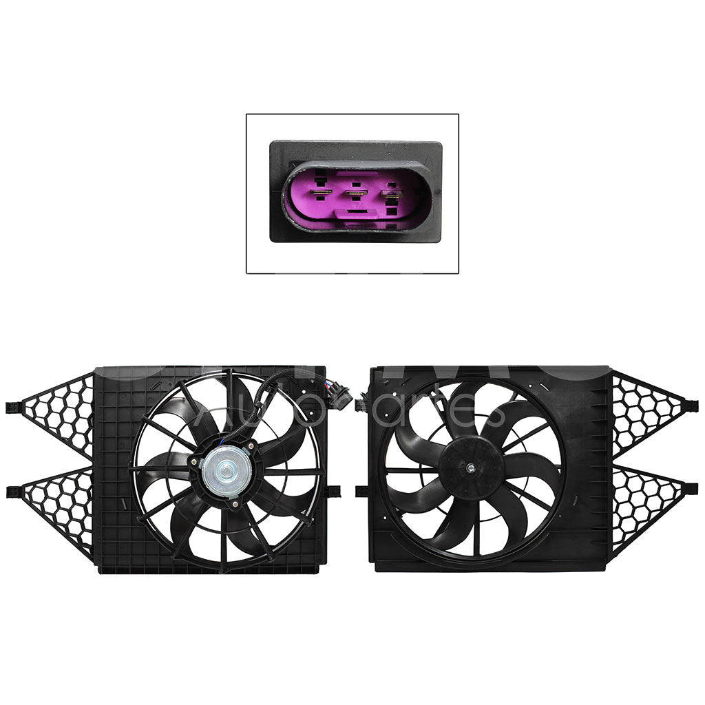 VOLKSWAGEN VENTO 1.6L 2014 2015 MOTOVENTILADOR COMPLETO C/S AIRE C/TOLVA 3PINES S/RES (POLO 03-07 13-14/CROSSFOX 07-09/IBIZA 10-17)