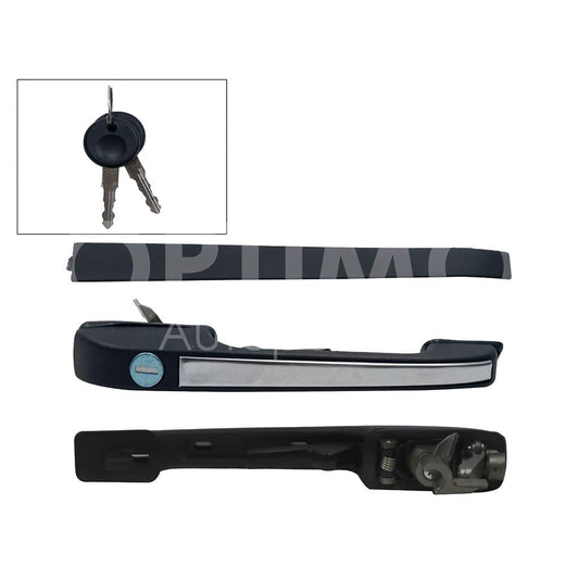 VOLKSWAGEN JETTA/GOLF A2 1987 1988 1989 1990 1991 1992 MANIJA EXT DEL DER NEGRA LISA C/CROMO C/CILINDRO Y LLAVES