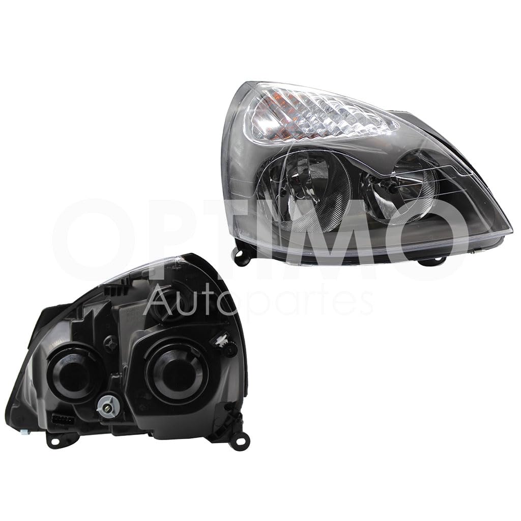 Faro Derecho Compatible con CLIO 2002 2003 2004 2005 2006 2007 2008 2009 2010 F/CROMADO CON GRIS