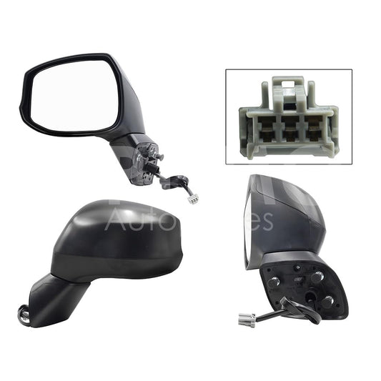 HONDA CIVIC SEDAN 2012 2013 ESPEJO IZQ ELECT NEGRO P/PINTAR (3PINES) 4PTAS