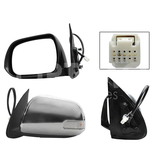 TOYOTA HILUX 2012 2013 2014 2015 ESPEJO IZQ ELECT CROMO C/LUZ DIRECCIONAL (5PINES)