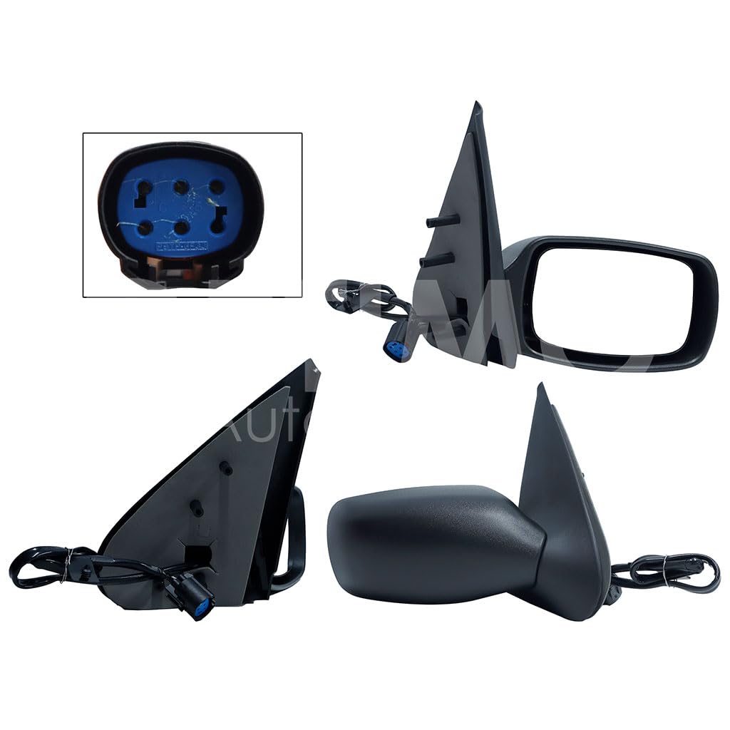 FORD FIESTA IKON 2001 2002 2003 2004 2005 2006 2007 ESPEJO DER ELECT NEGRO POROSO (5PINES) (FIESTA 98-02)