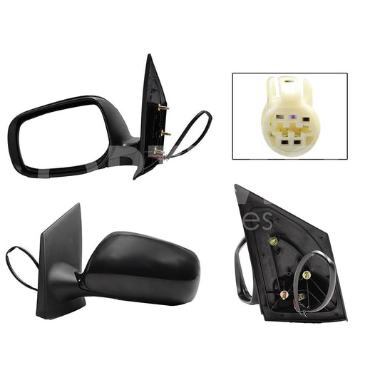 TOYOTA YARIS SEDAN 2006 2007 2008 2009 2010 2011 2012 2013 2014 2015 ESPEJO IZQ ELECT NEGRO P/PINTAR (3PINES) 4PTAS