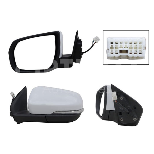 CHEVROLET S-10 MAX 2022 2023 2024 ESPEJO IZQ ELECT BLANCO P/PINTAR C/LUZ DIRECCIONAL C/DESEMPAÑANTE (6PINES)