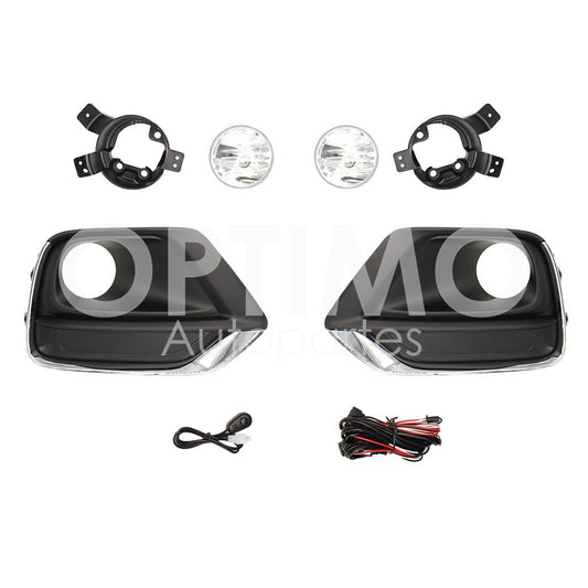 CHEVROLET TRAX 2017 2018 2019 2020 KIT FARO AUX C/CABLES C/REJILLAS NEGRAS FILO CROMO C/FOCOS