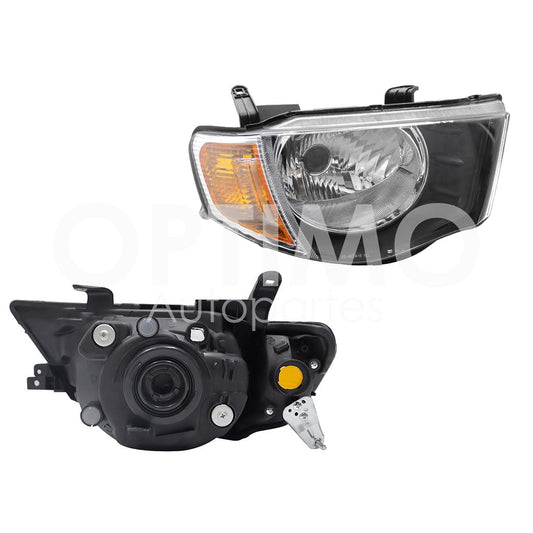 Faro Derecho Compatible con L200 2008 2009 2010 2011 2012 2013 2014 2015 F/CROMADO C/CUARTO AMBAR