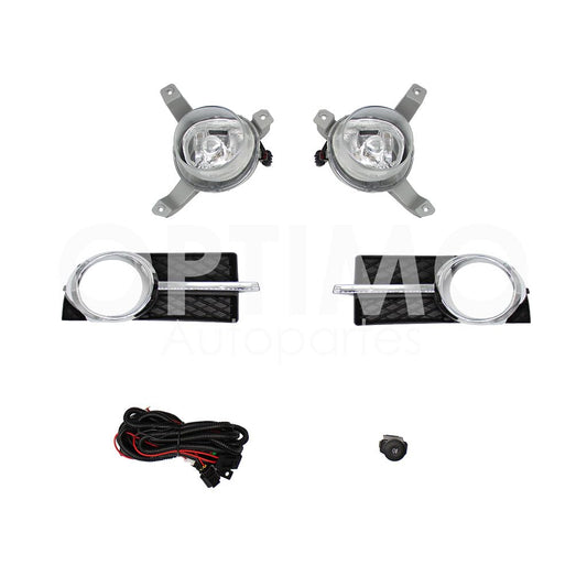 CHEVROLET AVEO 2007 2008 2009 2010 2011 KIT FARO AUX C/CABLES C/REJILLAS ARILLO CROMO C/FOCOS