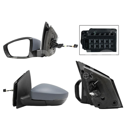 VOLKSWAGEN POLO 2013 2014 ESPEJO IZQ MANUAL GRIS P/PINTAR C/CONTROL C/LUZ DIRECCIONAL (2PINES)