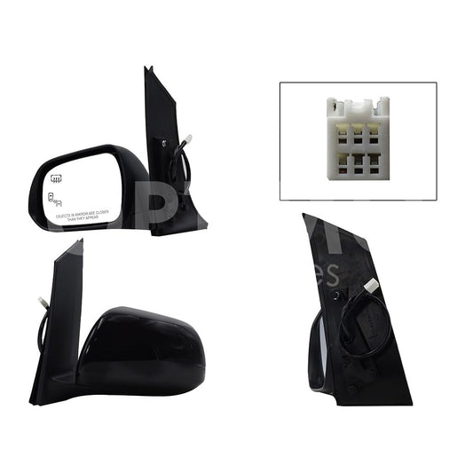 TOYOTA SIENNA 2016 2017 2018 2019 2020 ESPEJO IZQ ELECT NEGRO P/PINTAR C/DESEMPAÑANTE C/DETECTOR PUNTO CIEGO (6PINES)