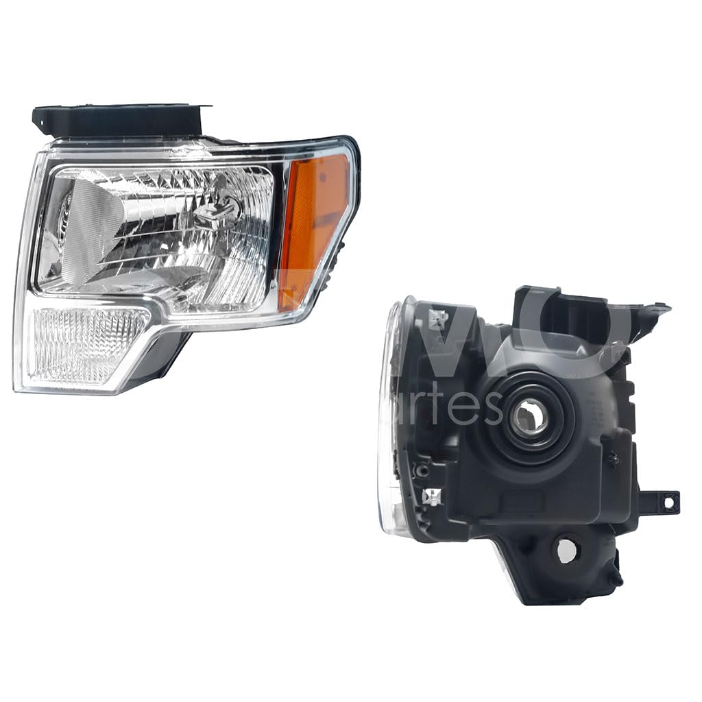 FORD F-150 2009 2010 2011 2012 2013 2014 FARO IZQ F/CROMADO C/MICA AMBAR (LOBO 09-14)