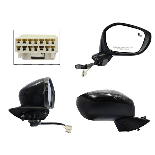 HONDA CIVIC SEDAN 2022 2023 2024 ESPEJO DER ELECT NEGRO P/PINTAR C/DETECTOR PUNTO CIEGO (7PINES) 4PTAS