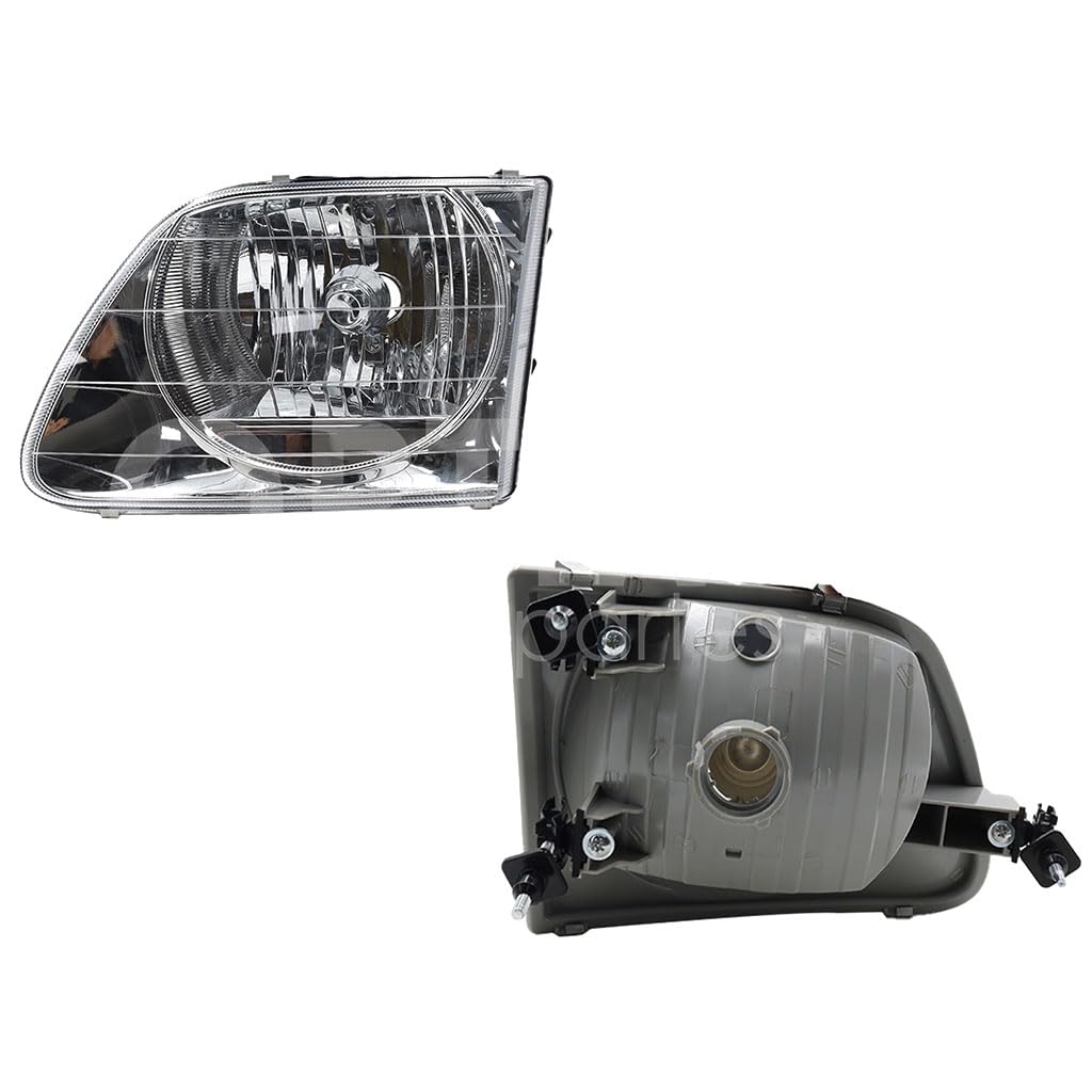 Faro Izquierdo Compatible con F-150 1997 1998 1999 2000 2001 2002 2003 F/CROMADO LISO C/AJUSTES (F-250/LOBO/EXPEDITION 97-02)