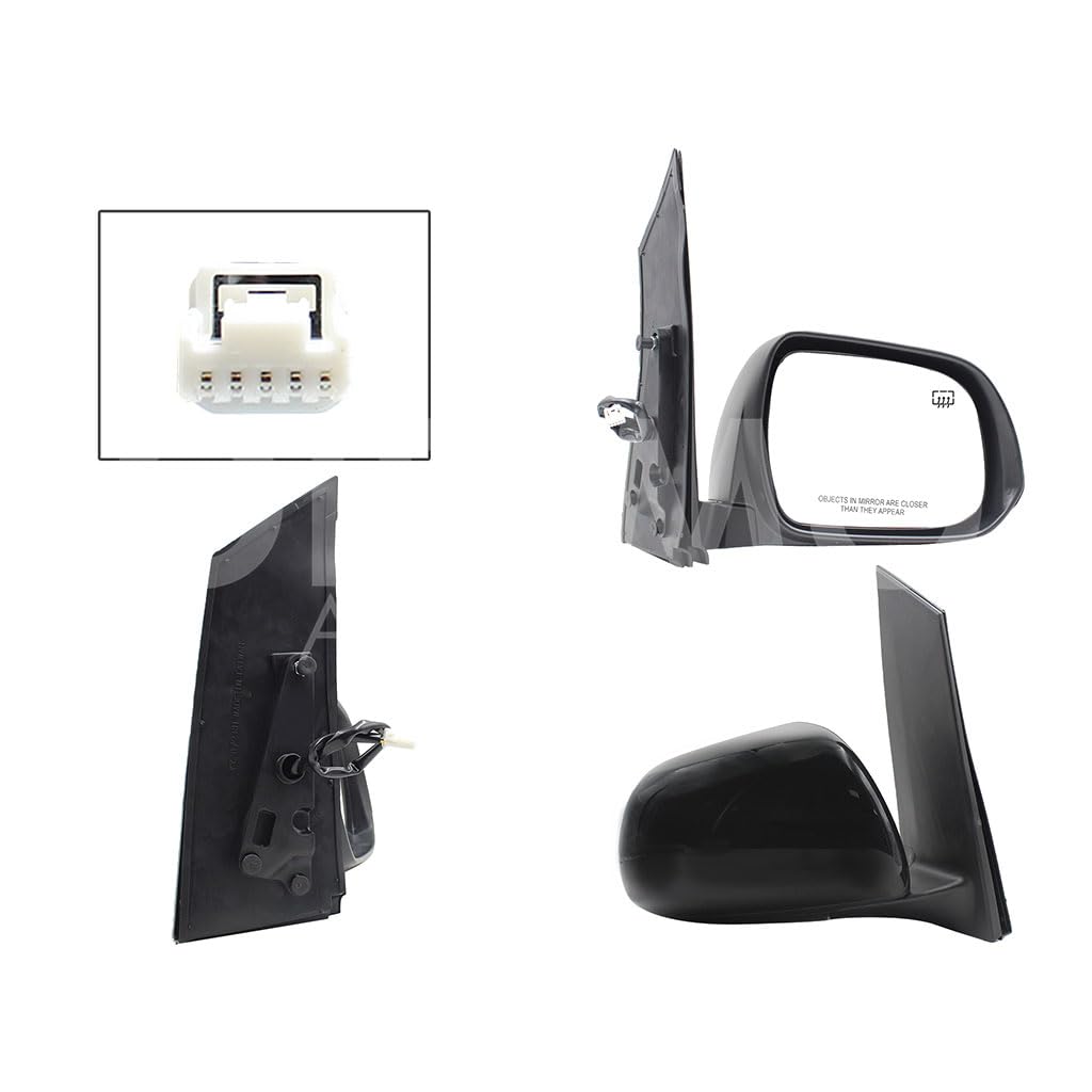 TOYOTA SIENNA 2011 2012 2013 2014 2015 ESPEJO DER ELECT NEGRO P/PINTAR C/DESEMPAÑANTE (5PINES)