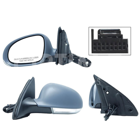 VOLKSWAGEN BORA 2006 2007 2008 2009 2010 ESPEJO IZQ ELECT GRIS P/PINTAR C/LUZ DIRECCIONAL C/DESEMPAÑANTE (6PINES)