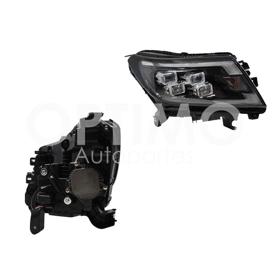 Faro Derecho Compatible con NP-300 FRONTIER 4WD 2021 2022 2023 2024 F/CROMADO C/LED C/LUPA (PLATINUM/PRO-4X)