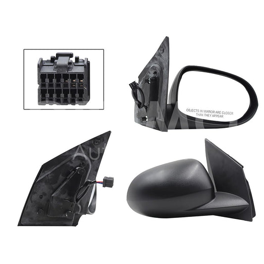 CHRYSLER / DODGE CALIBER 2007 2008 2009 2010 2011 2012 ESPEJO DER ELECT NEGRO POROSO (3PINES)